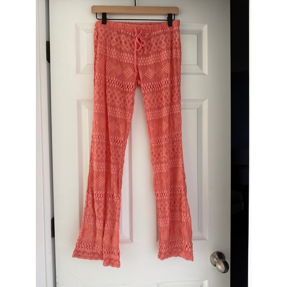 Ripcurl Coral Lace Sheer Pants Swim Coverup‎ Beach Vacation Surfer